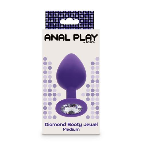 Toy Joy Medium Diamond Booty Jewel - Пробка анальна фіолетова