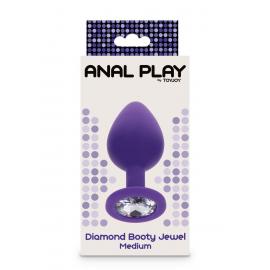 Toy Joy Medium Diamond Booty Jewel - Пробка анальна фіолетова - 3