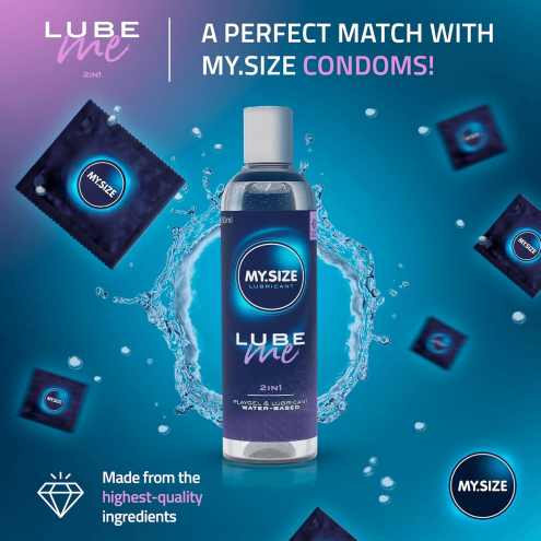 Лубрикант на водній основі Amor My.Size Lube 2in1, 250 мл