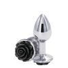 Ns Novelties Rose Buttplug M - Анальна пробка срібляста з чорним