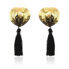 Украшения для сосков Toyz4lovers Heart Shine Nipples Tassels, золотые