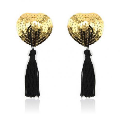 Украшения для сосков Toyz4lovers Heart Shine Nipples Tassels, золотые