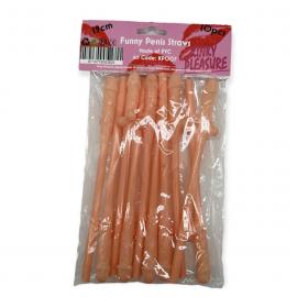 Трубочки в виде пениса Penis Drinking Straws 10 pcs - 1