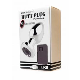Анальна пробка з вібро Rechargeable Butt Plug USB 10 Functions - Silver - 1