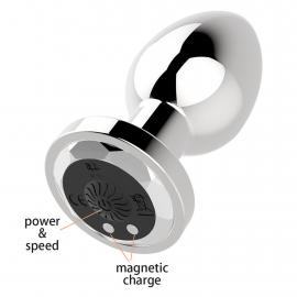 Анальна пробка з вібро Rechargeable Butt Plug USB 10 Functions - Silver - 7