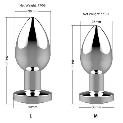 Анальная пробка с вибро Rechargeable Butt Plug USB 10 Functions - Silver