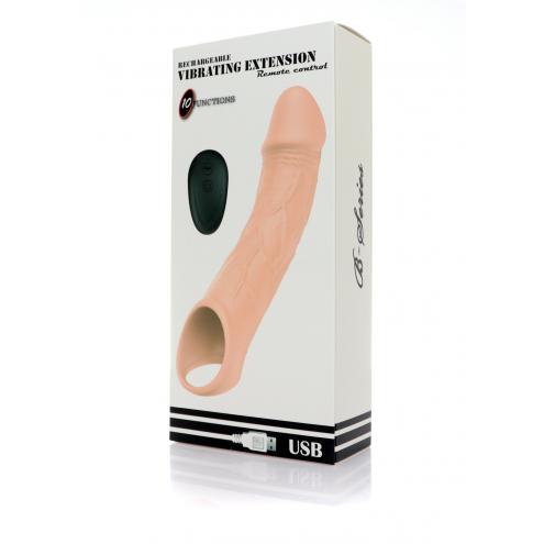 Удлиняющая насадка на пенис с вибрацией и пультом управления Vibrating Extension