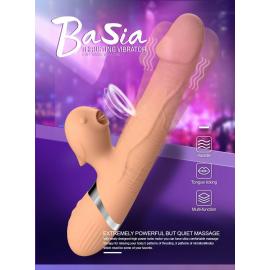 Вібратор Basia Thtusting Vibrator 2 in 1 Tongue Vibrators USB - 2