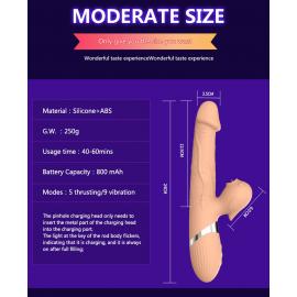 Вібратор Basia Thtusting Vibrator 2 in 1 Tongue Vibrators USB - 3