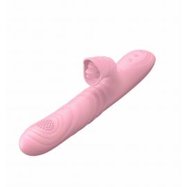 Вібратор Angelia, USB 3 functions of thrusting / 20 vibrations Flesh - 5