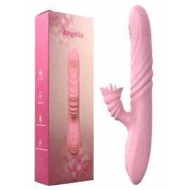 Вібратор Angelia, USB 3 functions of thrusting / 20 vibrations Flesh - 1