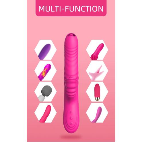 Вибратор Angelia USB 3 functions of thrusting / 20 vibrations Pink