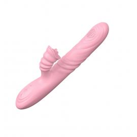Вібратор Angelia, USB 3 functions of thrusting / 20 vibrations Flesh - 4