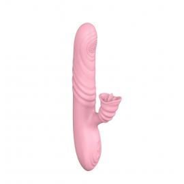 Вібратор Angelia, USB 3 functions of thrusting / 20 vibrations Flesh - 2