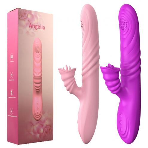 Вибратор Angelia, USB 3 functions of thrusting / 20 vibrations Purple