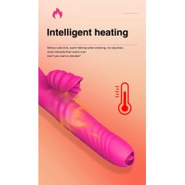 Вібратор Angelia USB 3 functions of thrusting / 20 vibrations Pink - 7