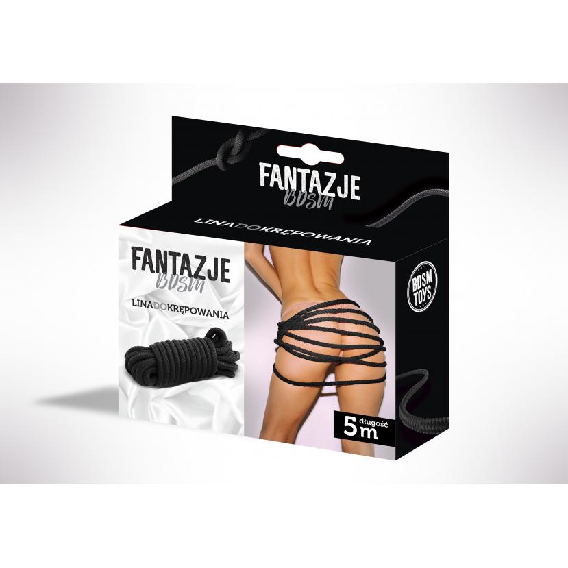 Бондажні мотузки BDSM Linki Fantazje 5m Czarna