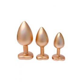 Набір анальних іграшок GLEAMING LOVE MATTE GOLD PLUG SET - 3