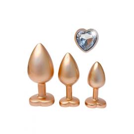 Набор анальных игрушек GLEAMING LOVE MATTE GOLD PLUG SET - 2