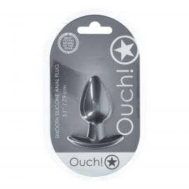 Анальна пробка Smooth Silicone Anal Plug - Medium - 3.1/7,9 cm - Gunmetal - 4