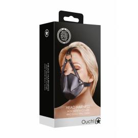 Маска-кляп Head Harness with Mouth Cover and Solid Ball Gag - Black - 1