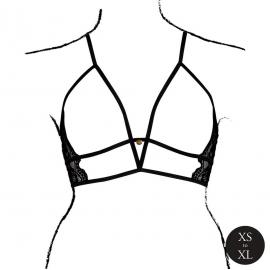 Еротичний бра Open Cup Triangle Bra with Lace and Adjustable Sliders - One Size - Black - 2