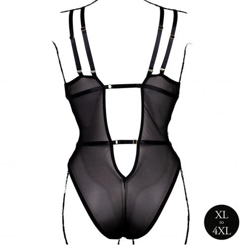 Еротичний боді Bodysuit with Adjustable Sliders Plus Size