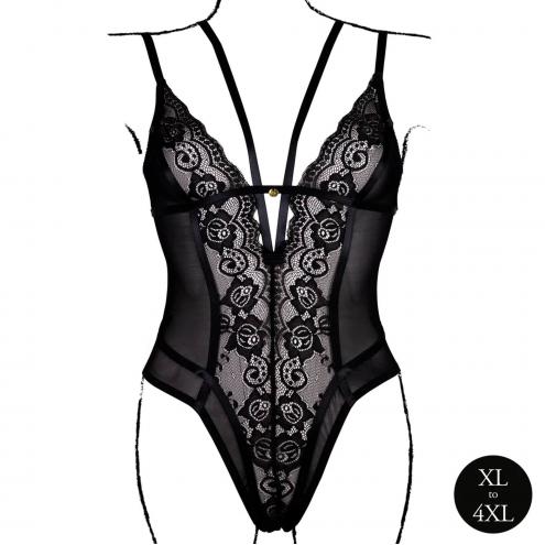 Еротичний боді Bodysuit with Adjustable Sliders Plus Size