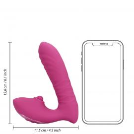 Вібратор для точки G Loveline Thrusting and Tapping Vibrator - Powerful Pink - 9