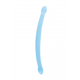 Двухконечный фаллоимитатор Realrock Crystal Clear Double Dildo 17, голубой, 42 см - 2