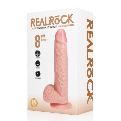 Вибратор Vibrating and Rotating Straight Cock with Balls - 8 / 20,5 cm - Flesh