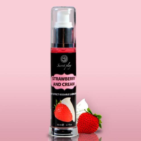 Лубрикант 2 в 1 STRAWBERRY & CREAM HOT EFFECT KISSABLE LUBRICANT 50 ML