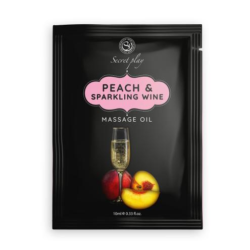 Масажна олія PEACH & SPARKLING WINE MASSAGE OIL 10 ML