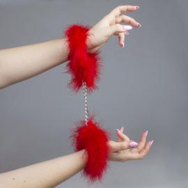 Наручники Secret Marabou Червоні - 2