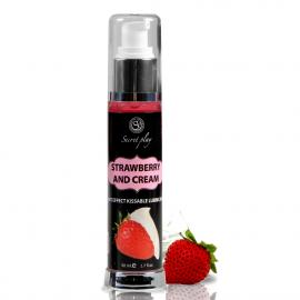 Лубрикант 2 в 1 STRAWBERRY & CREAM HOT EFFECT KISSABLE LUBRICANT 50 ML - 1