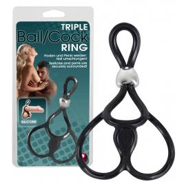 Кільця для мошонки та пеніса Triple Ball and Cock Ring