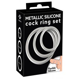 Ерекційні кільця Metallic Silicone Cock ring set