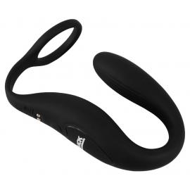 Массажер простаты с кольцом на мошонку BLACK VELVETS COCK RING W BUTT - 5