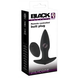 Анальная пробка на пульту с виброэлементом Black Velvets RC Butt - 1