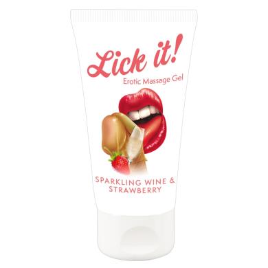 Лубрикант оральний Lick it! Wine-Strawberry 50 ml