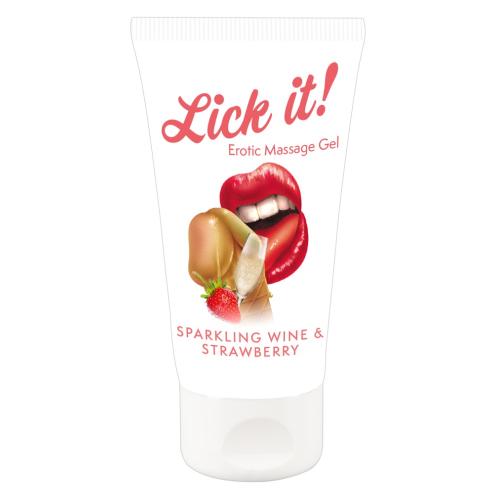 Лубрикант оральний Lick it! Wine-Strawberry 50 ml