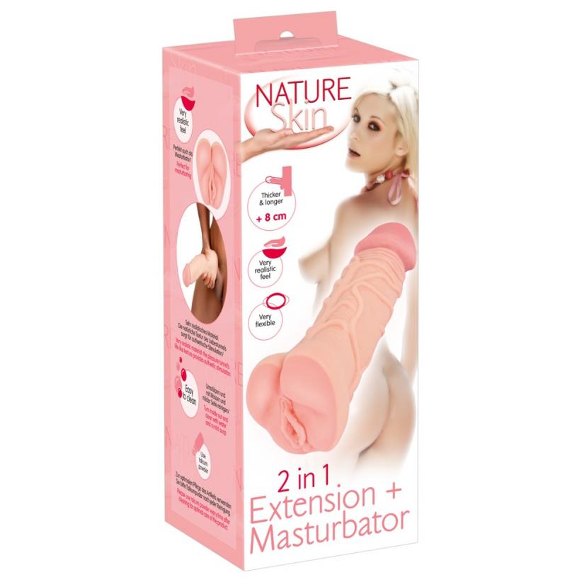 Мастурбатор -насадка Nature Skin 2in1 Extension+Mas