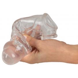 Насадка на пеніс Crystal Clear Penis Sleeve With Extension + Ball Ring Medium, прозора - 7