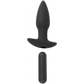 Анальная пробка на пульту с виброэлементом Black Velvets RC Butt - 4