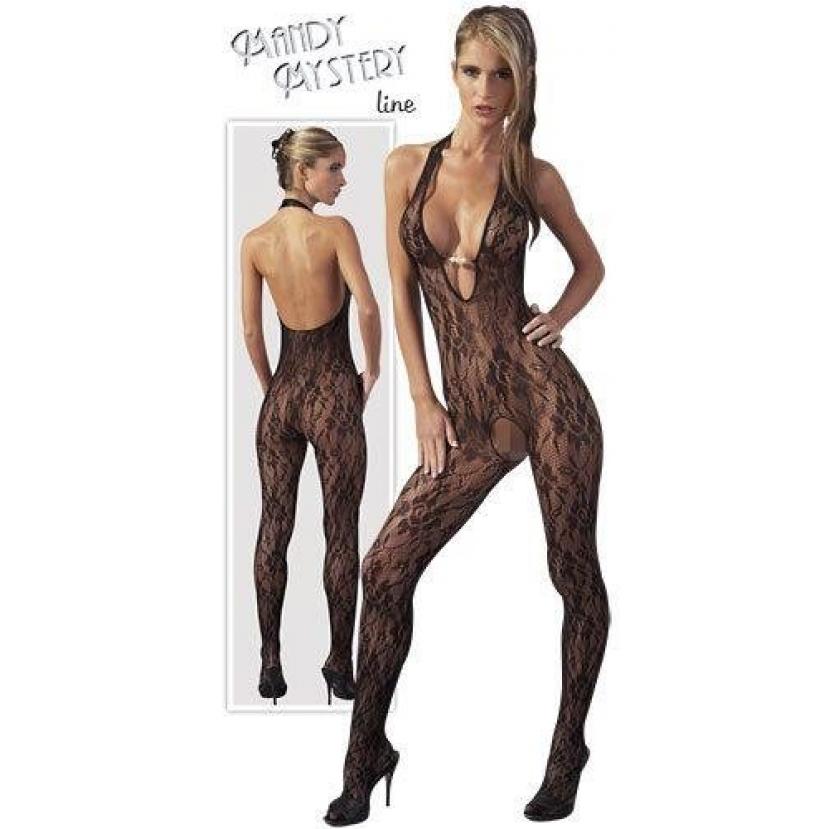 Комбінезон із філігранної сітки Catsuit with Pearls L/XL