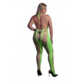 Бодистокинг - Ouch! Bodystocking With Halterneck Green, XL/4XL - 2