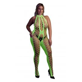 Бодистокинг - Ouch! Bodystocking With Halterneck Green, XL/4XL - 1