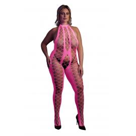 Бодистокинг - Ouch! Bodystocking With Halterneck Pink, XL/4XL - 1