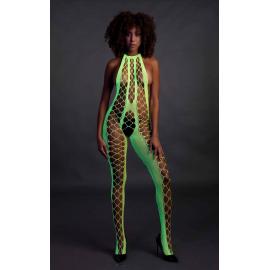 Бодистокинг - Ouch! Bodystocking With Halterneck Green, XS/XL - 7