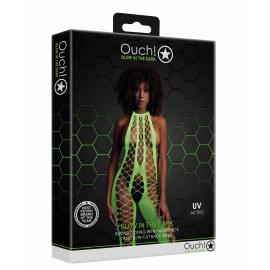 Бодистокинг - Ouch! Bodystocking With Halterneck Green, XS/XL - 3